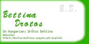 bettina drotos business card